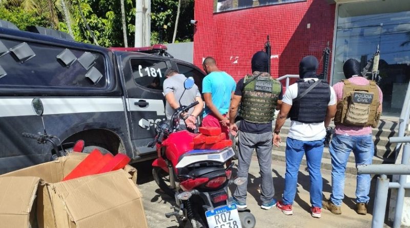 Ação conjunta prende dois suspeitos por tráfico de drogas e apreende 12 kg de maconha em Itabaiana